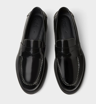 Zara Man Loafers Black Skin 44