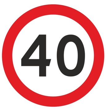 Znak B33 Ograniczenie prędkości do 40 km/h - 600mm