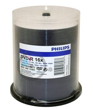Philips DVD+R Duplication Grade Printable 10szt koperta CD