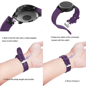 FIOLETOWY Silikonowy Pasek Garmin FENIX 5S PLUS