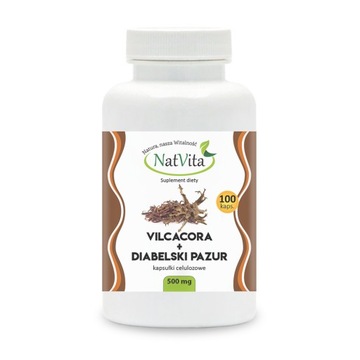 Vilcacora + Diabelski Pazur Koci Pazur Stany Zapalne 500mg 100 kaps NatVita