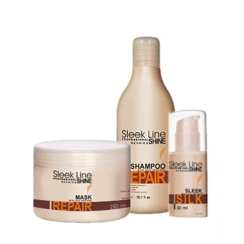STAPIZ SLEEK LINE МАСКА 250мл+ШАМПУНЬ 300мл+ШЕЛК