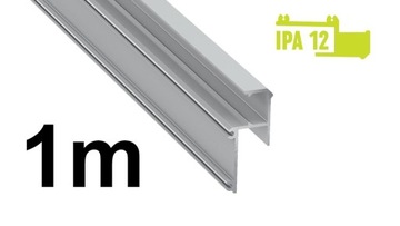 PROFIL LED krawędziowy do płyty GK IPA12 SREBRNY