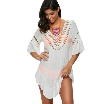 ЛЕТНЯЯ ПЛЯЖНАЯ ТУНИКА ПЛАТЬЕ ПАРЕО ОВЕРСАЙЗ БОХО