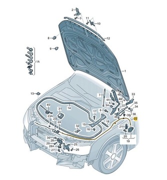 ТРОС ЗАМКА КАПОТА, ТРОС ПЕРЕДНЕГО ЗАМКА, AUDI A8 D4