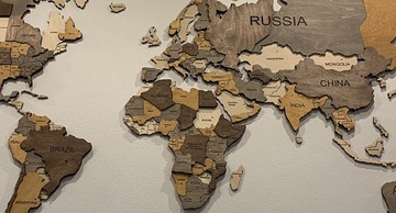 Деревянная карта мира Настенное украшение 250X160см