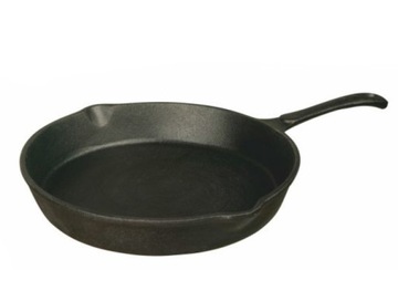 PATELNIA GRILLOWA ŻELIWNA 26 CM Z ODKRĘCANĄ RĄCZKĄ
