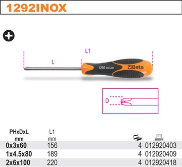 WKRĘTAK PHILLIPS PH1 4.5X80MM BETA 1292INOX/4.5X80