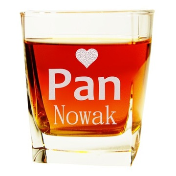 Szklanka do whisky wody grawerowana z grawerem