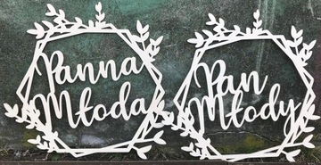 Panna młoda Pan młody 10 wzorów koło na ślub -40cm