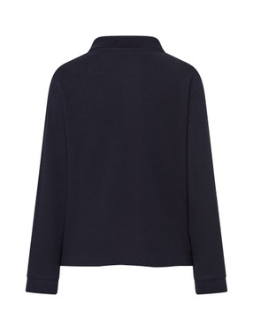 ДЕТСКАЯ ФУТБОЛКА ПОЛО С ДЛИННЫМ РУКАВОМ, ТЕМНО-СИНЯЯ 5+