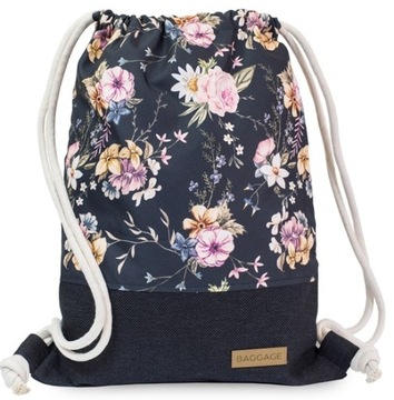 WOREK PLECAK TORBA KWIATY BAGGAGE VINTAGE FLOWERS