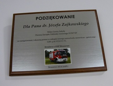 dyplom podziękowanie na drewnianym podkładzie A5