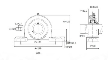 Самоустанавливающийся подшипник UCP 211 в корпусе UCP211