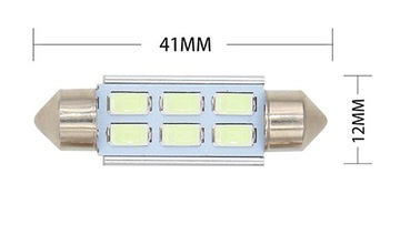 СВЕТОДИОДНАЯ ЛАМПОЧКА 6 SMD 5630 C3W C5W C10W CANBUS 41 мм 42