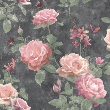 TAPETA WZÓR ROMANTYCZNE KWIATY RÓŻE GLAMOUR