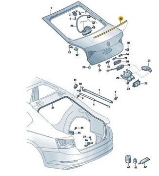 SPOJLER LISTWA KLAPY BAGAŻNIKA SKODA SUPERB 3 III