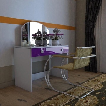 ЛУНА туалетный столик с зеркалом, глянцевый фасад
