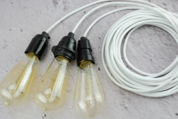 белый плетеный декоративный кабель LOFT паук эдисон RETRO лампа DIY