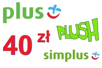 Doładowanie Plus 40 zł Plush Simplus Kod Tekstowy