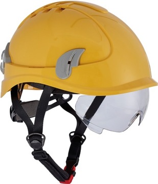 Kask budowlany z okularami ALPINWORKER super jakość CERVA ŻÓŁTY