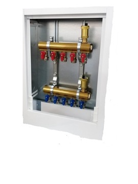 ROZDZIELACZ 9 OBWODÓW + SZAFKA + zaworki PEX 16 !!