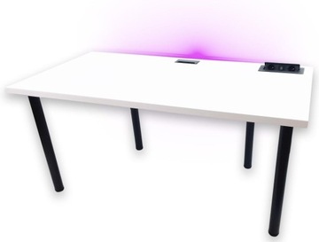 БЕЛЫЙ ИГРОВОЙ СТОЛ 120x60 USB-ПОРТ