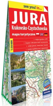 Jura Krakowsko-Częstochowska; papierowa mapa turystyczna 1:50 000