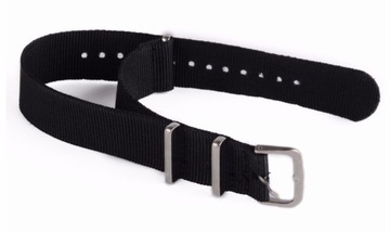 Прочный ремешок для часов NATO диаметром 22 мм, узор №1, черный.