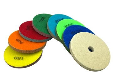 НАБОР ИЗ 8 ДИСКОВ ДЛЯ ВЛАЖНОЙ ПОЛИРОВКИ МРАМОРА DIAMOND 125