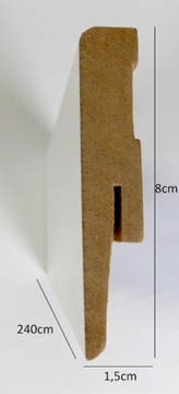 8 LISTWA PRZYPODŁOGOWA FORMATOWANA MDF BIAŁA