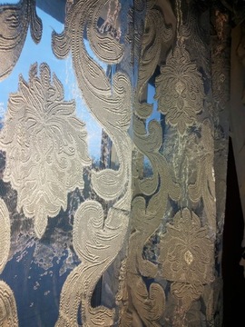 ЖАККАРДОВАЯ ШТОРА СЕРАЯ АППЛИКАЦИЯ Рельефный узор БОГАТЫЙ УЗОР ОРНАМЕНТ