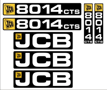 NAKLEJKI JCB 8014 CTS + piktogramy - RAMIE PŁASKIE