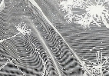 Firanka żakardowa Dmuchawce latawce wiatr Biała krótka metraż 622380 160cm