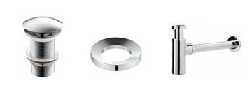 ПРОБКА + СИФОН + КОЛЬЦО ДЛЯ СТЕКЛЯННОЙ РАКОВИНЫ