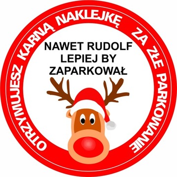 Zestaw 5 naklejek - karny za złe parkowanie 15cm
