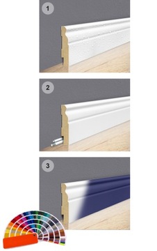 Плинтус МДФ, белый рифленый, Ш-Ш 6см