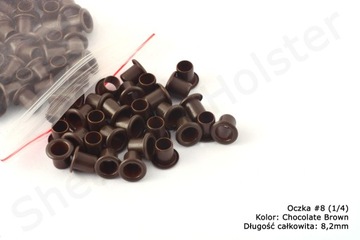 Oczka do Kydexu -CHOC. BROWN- dł. 8,2mm - 25 sztuk