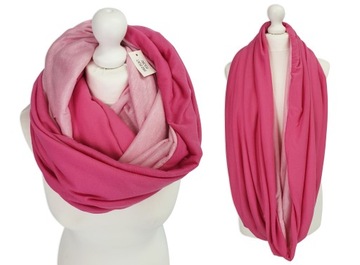 DUŻY PODWÓJNY KOMIN SZAL TUBA BAWEŁNIANY HANDMADE