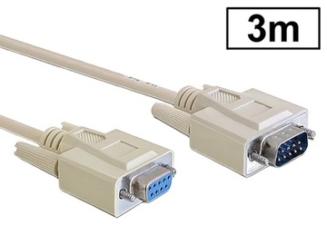 Kabel przedłużacz RS232 D-SUB 9P/wtyk-9P/gniazdo DIGITUS 3m