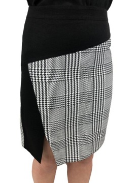 ЮБКА ИЗ ЭКО КОЖИ С РАЗРЕЗЬЮ D3, ЧЕРНАЯ, размер 40