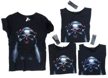 Włoska neonowa PRINT twarz fluo kobieta złoto S