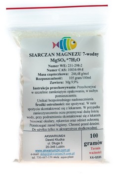 MAGNEZ MgSO4*7H2O - czysty 99,9% 100g nawóz dla roślin do akwarium