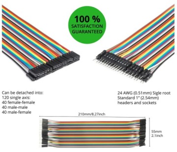 Набор кабелей Dupont M-M,M-Ż,Ż-Ż 20 см