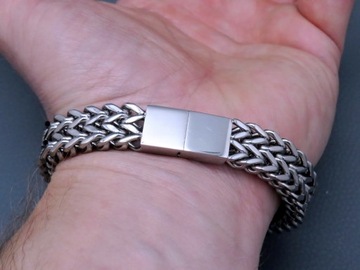 ELEGANCKA SREBRNA BRANSOLETA MĘSKA SPLOT KRÓLEWSKI