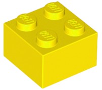 LEGO Klocek - brick 2x2 (3003) żółty 15szt