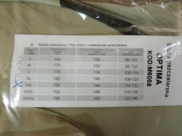 Bluza pszczelarska rozpinana - OPTIMA LINE XXXXL