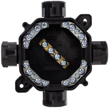 Коробка н/т 75x75x33 Зажим IP67, дроссели, черный