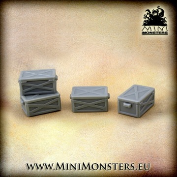 METALOWE SKRZYNIE 4 SZT. - WH40K, Necromunda