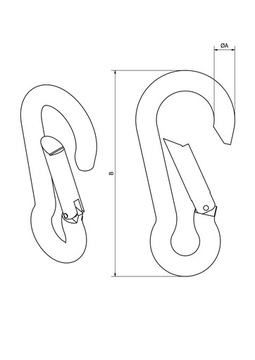 Карабин для цепной веревки крючок 10 мм.